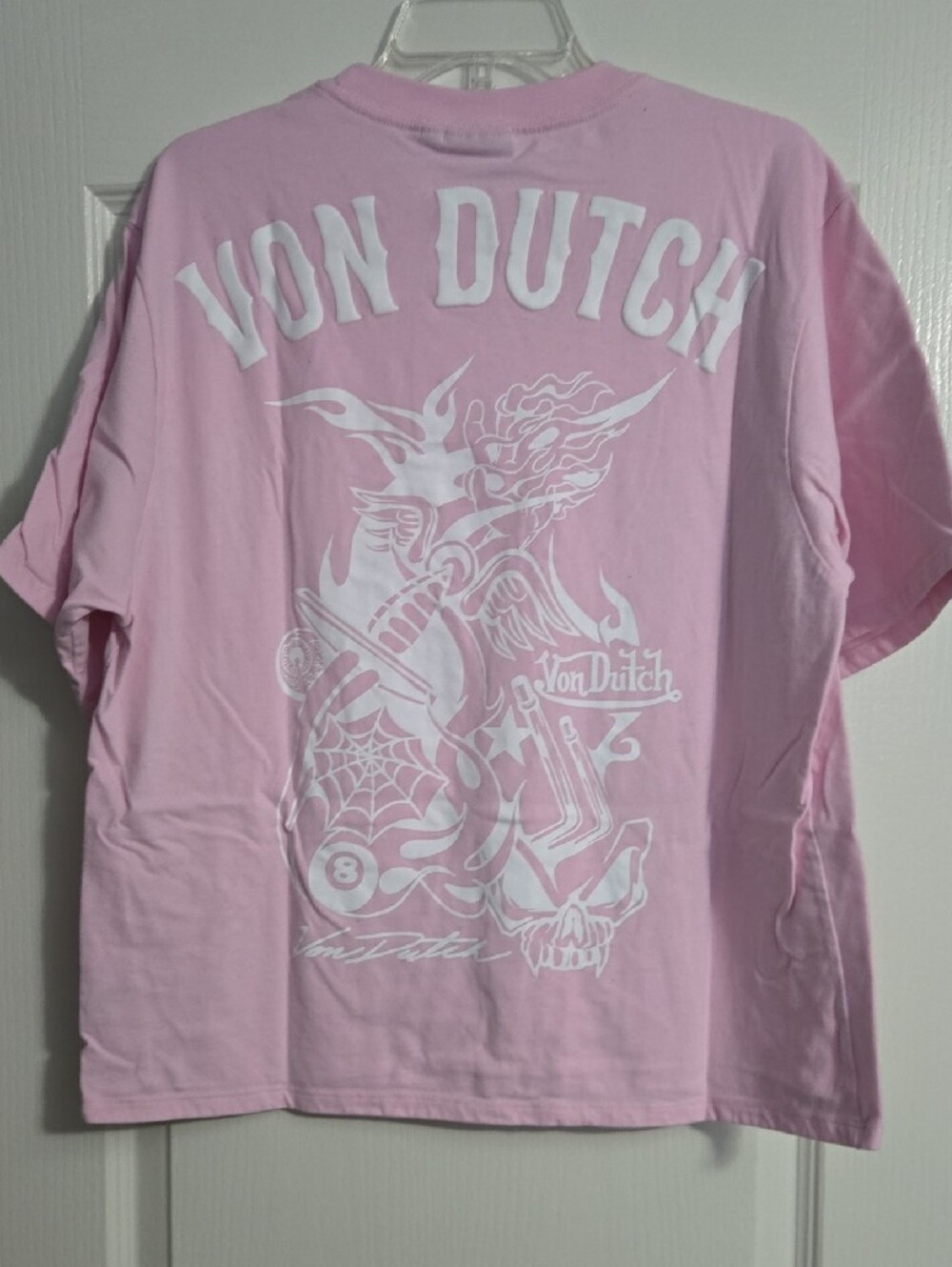 Von Dutch Mens Light Pink Logo Tee - Picture 2 of 4